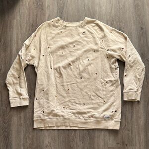 Men's Cream Sweater with Floral Embroidered accents